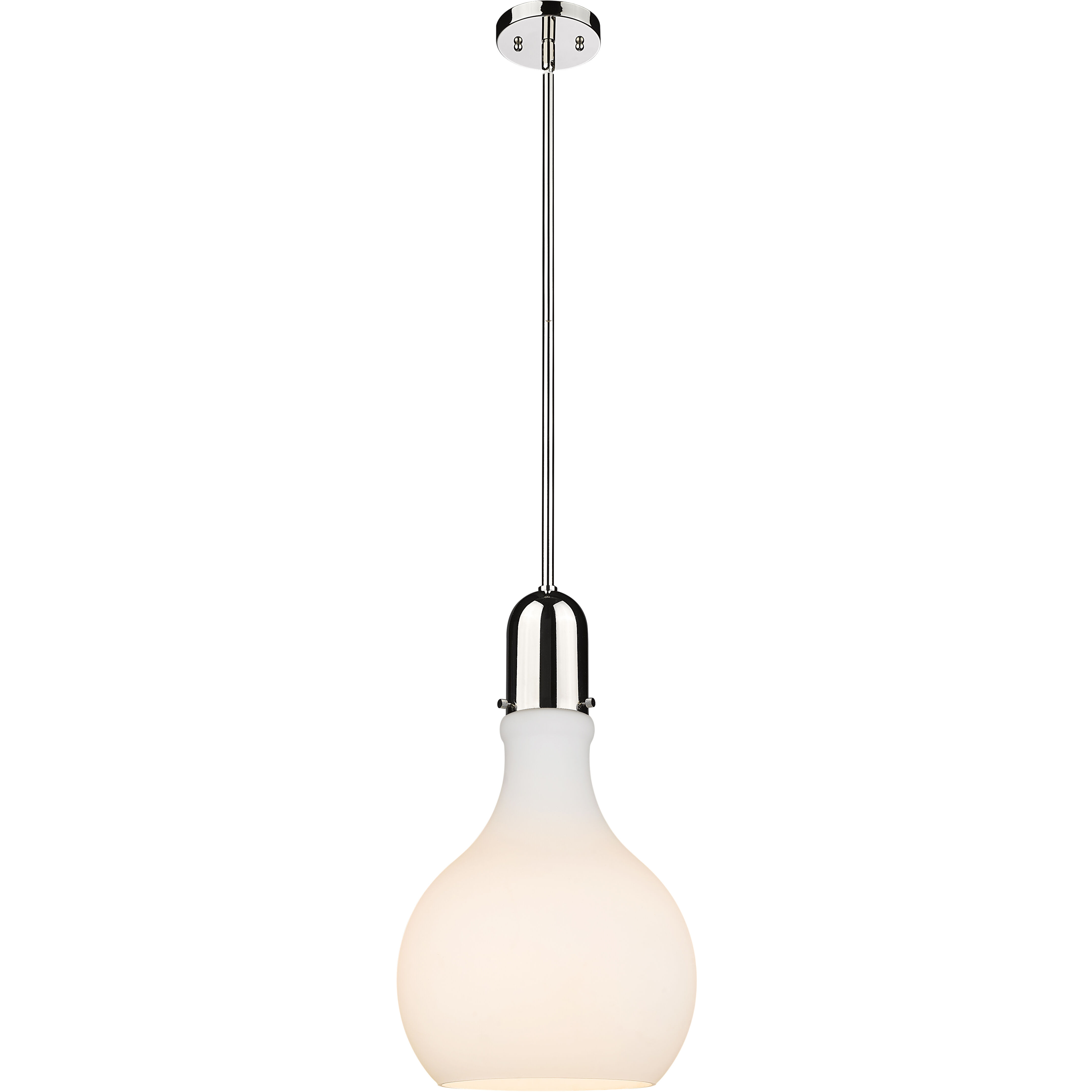 Auralume Amherst 1 Light 12 inch Polished Nickel Mini Pendant Ceiling Light in Matte White Glass