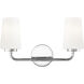 Montford 2 Light 16 inch Chrome Bath Vanity Light Wall Light