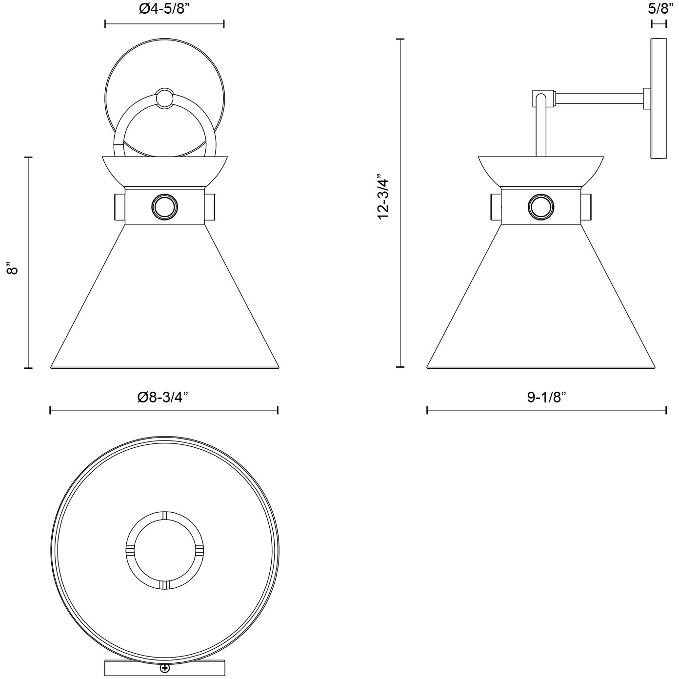 Alora Mood Emerson Wall/Vanity Light Wall Light in Aged Gold