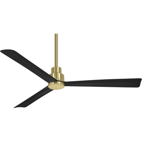 Simple 52 inch Soft Brass/Coal with Coal Blades Ceiling Fan, Outdoor