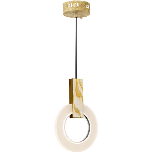 Anello LED 5 inch White Oak Down Mini Pendant Ceiling Light