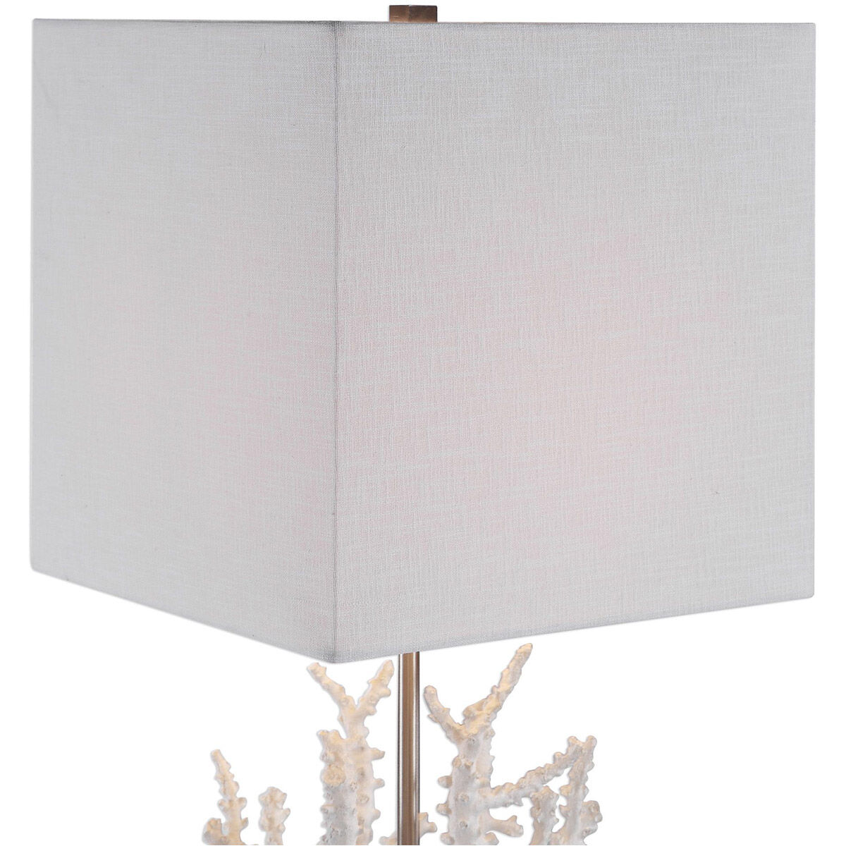 Corallo 29 inch 150 watt White Coral and Polished Nickel with Crystal Table Lamp Portable Light