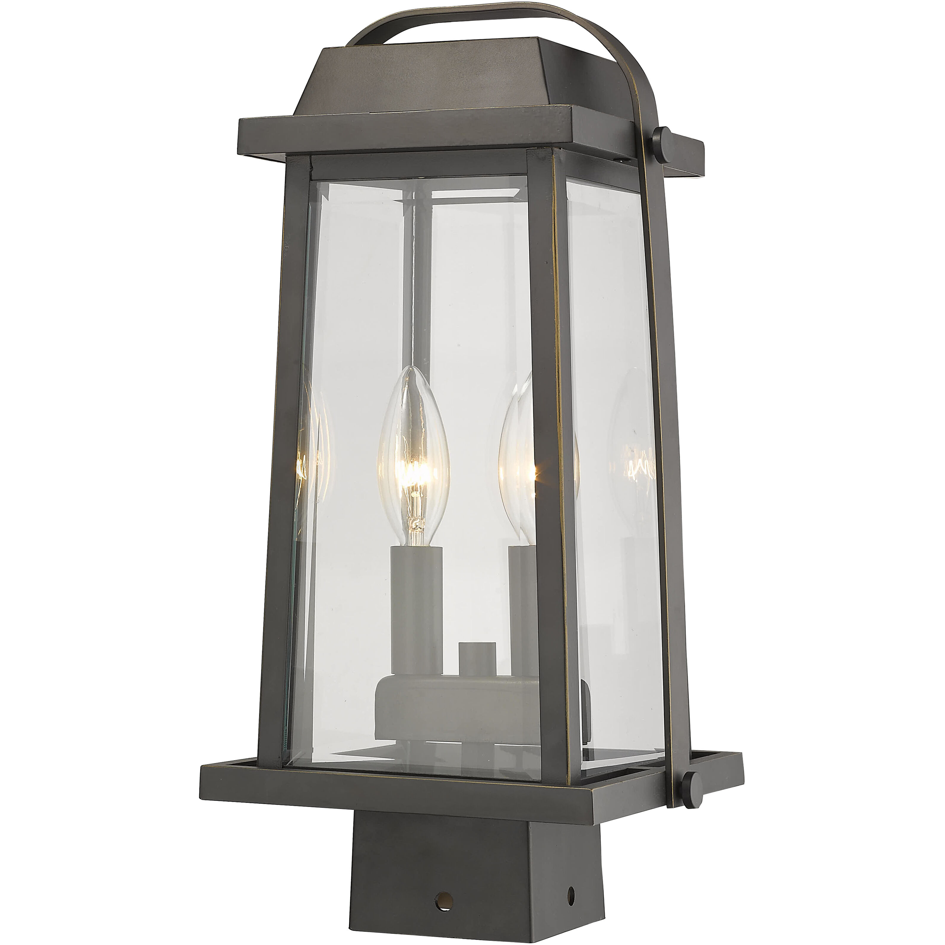 Millworks 2 Light 15.25 inch Oil Rubbed Bronze Outdoor Post Mount Fixture