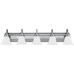 Gladstone 5 Light 41 inch Chrome Bath Vanity Wall Light in Satin Etched Glass
