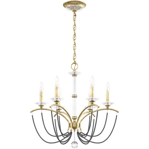 Priscilla 6 Light Heirloom Silver Chandelier Ceiling Light in Dark Grey Pearl, Adjustable Height