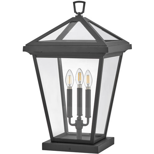 Alford Place 3 Light 25.75 inch Museum Black Outdoor Pier Mount, Estate Series
