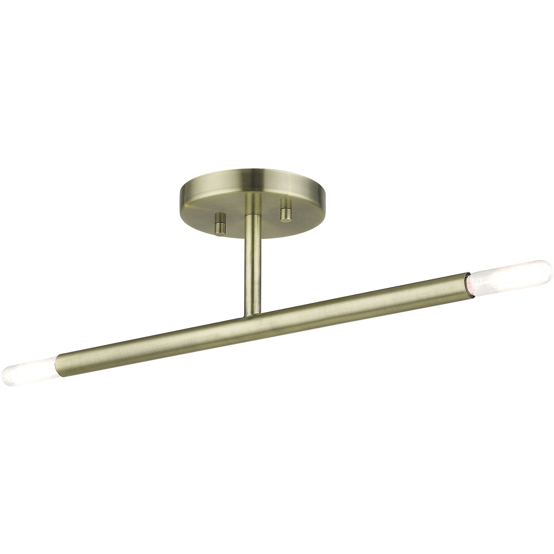 Copenhagen 2 Light 5.13 inch Antique Brass Semi-Flush Ceiling Light