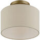Burnett 1 Light 10 inch Antique Gold Leaf with White Accents Small Semi-Flush Ceiling Light, Small