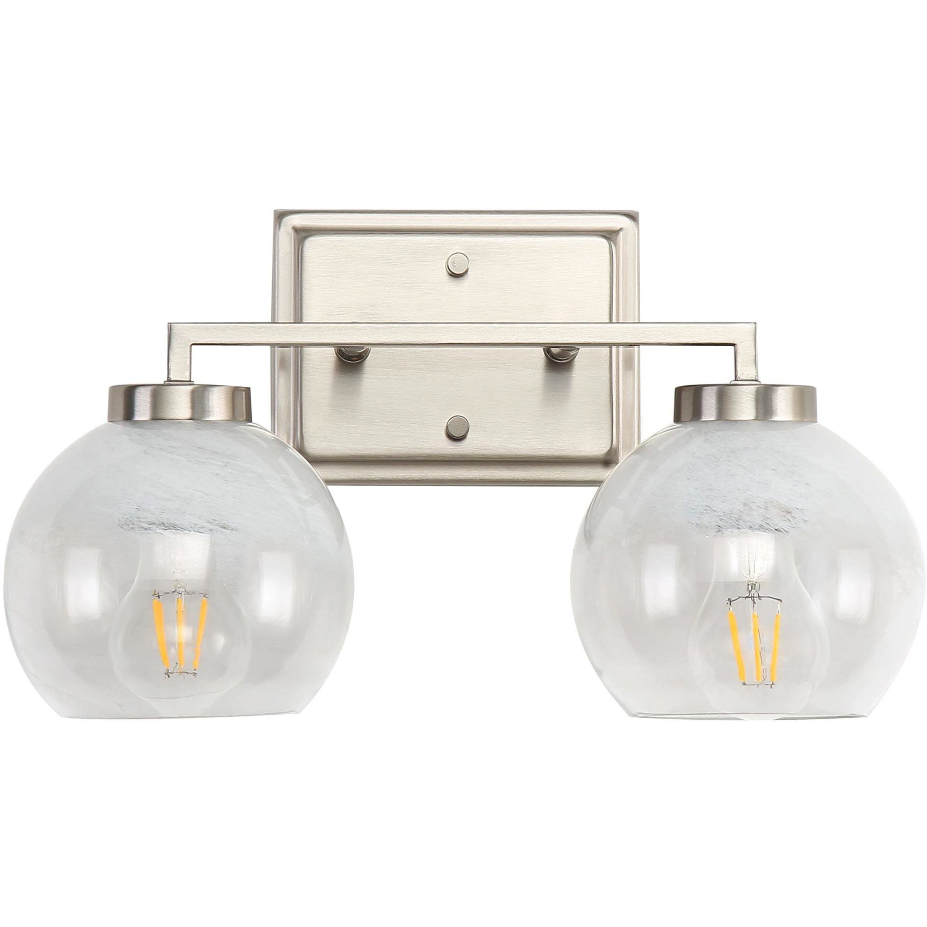 Yep Elliott Vanity Wall Light in Pewter, Clear Glass