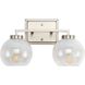 Yep Elliott Vanity Wall Light in Pewter, Clear Glass