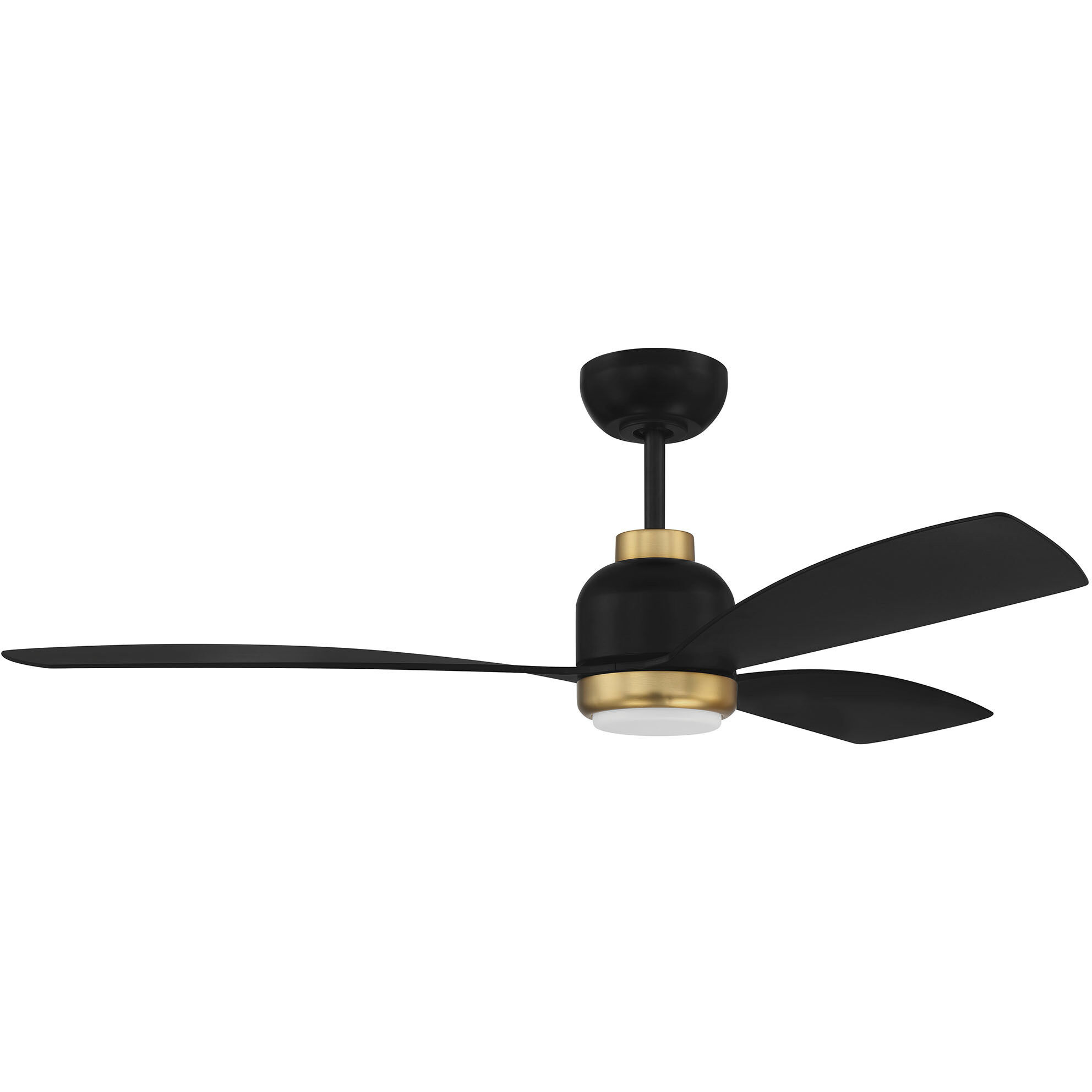 Donovan 52 inch Flat Black/Satin Brass with Flat Black/Flat Black Blades Ceiling Fan in Flat Black and Satin Brass