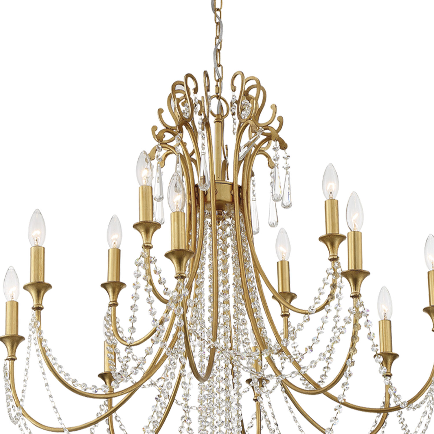 Arcadia 12 Light 32.5 inch Antique Gold Chandelier Ceiling Light