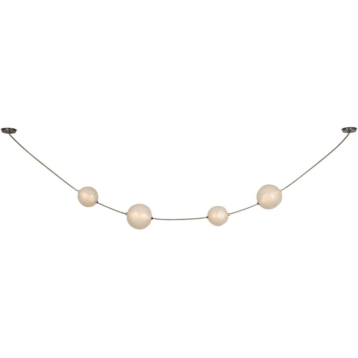 Anne-Marie Barton Dune LED 8 inch Ash Suede and Mottled Pewter Belted Light Ceiling Light