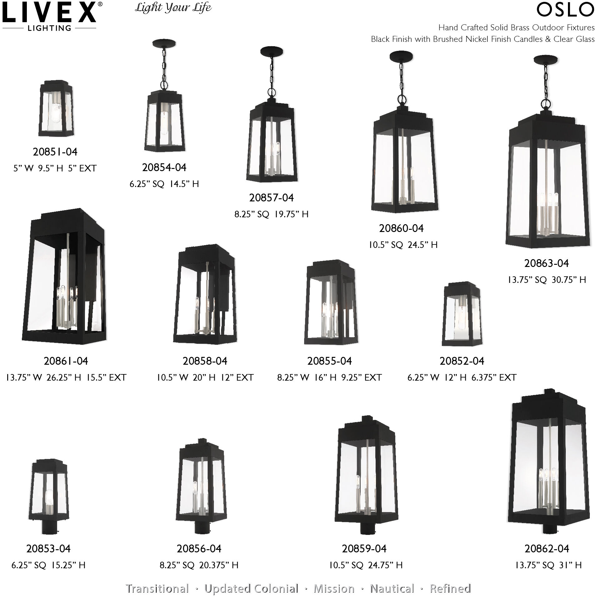 Oslo 4 Light 26 inch Black Outdoor Wall Lantern