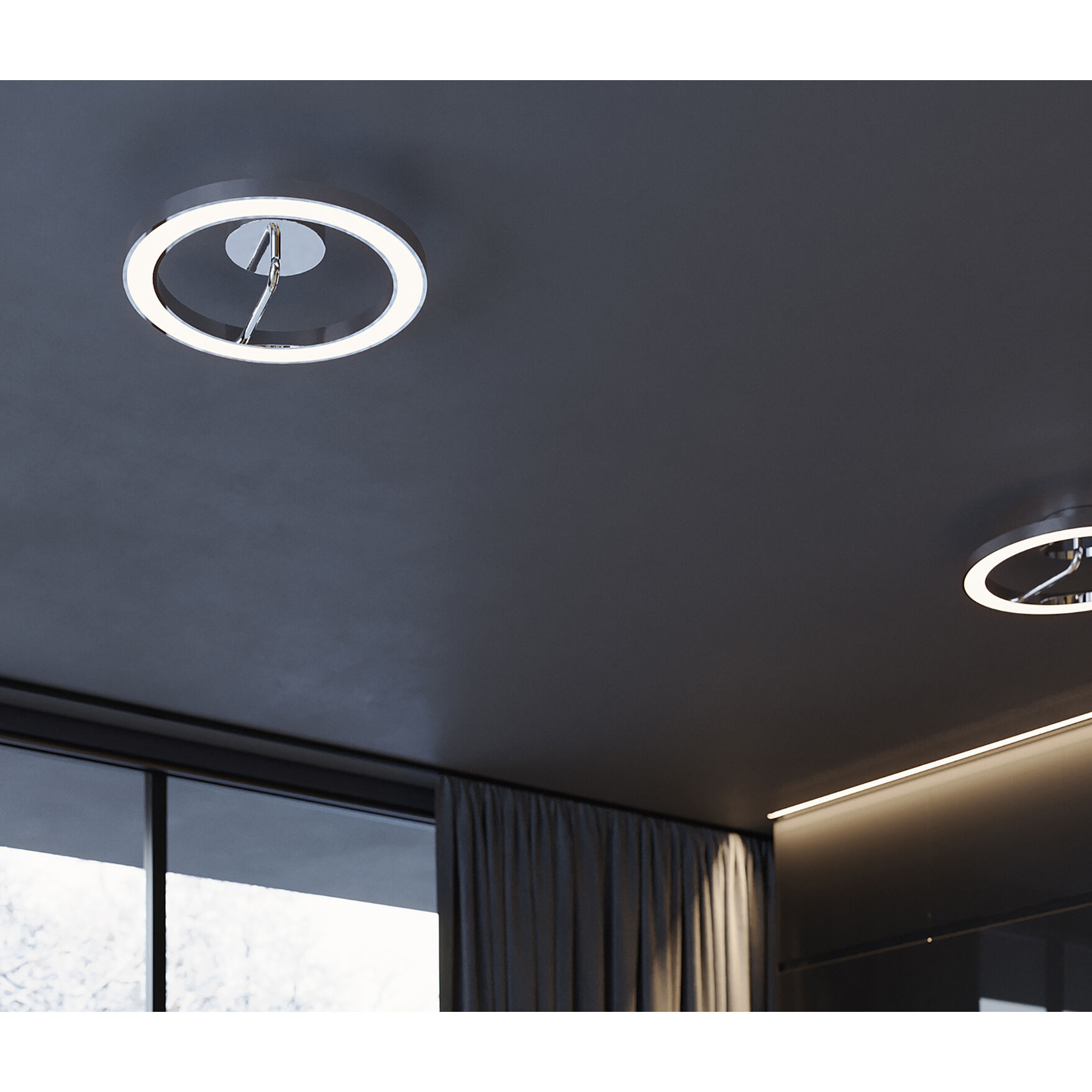 One LED 18 inch Polished Chrome Flush Mount Ceiling Light