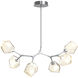 Gem LED 38 inch Classic Silver Linear Pendant Ceiling Light in Amber, 2700K LED, Modern Branch