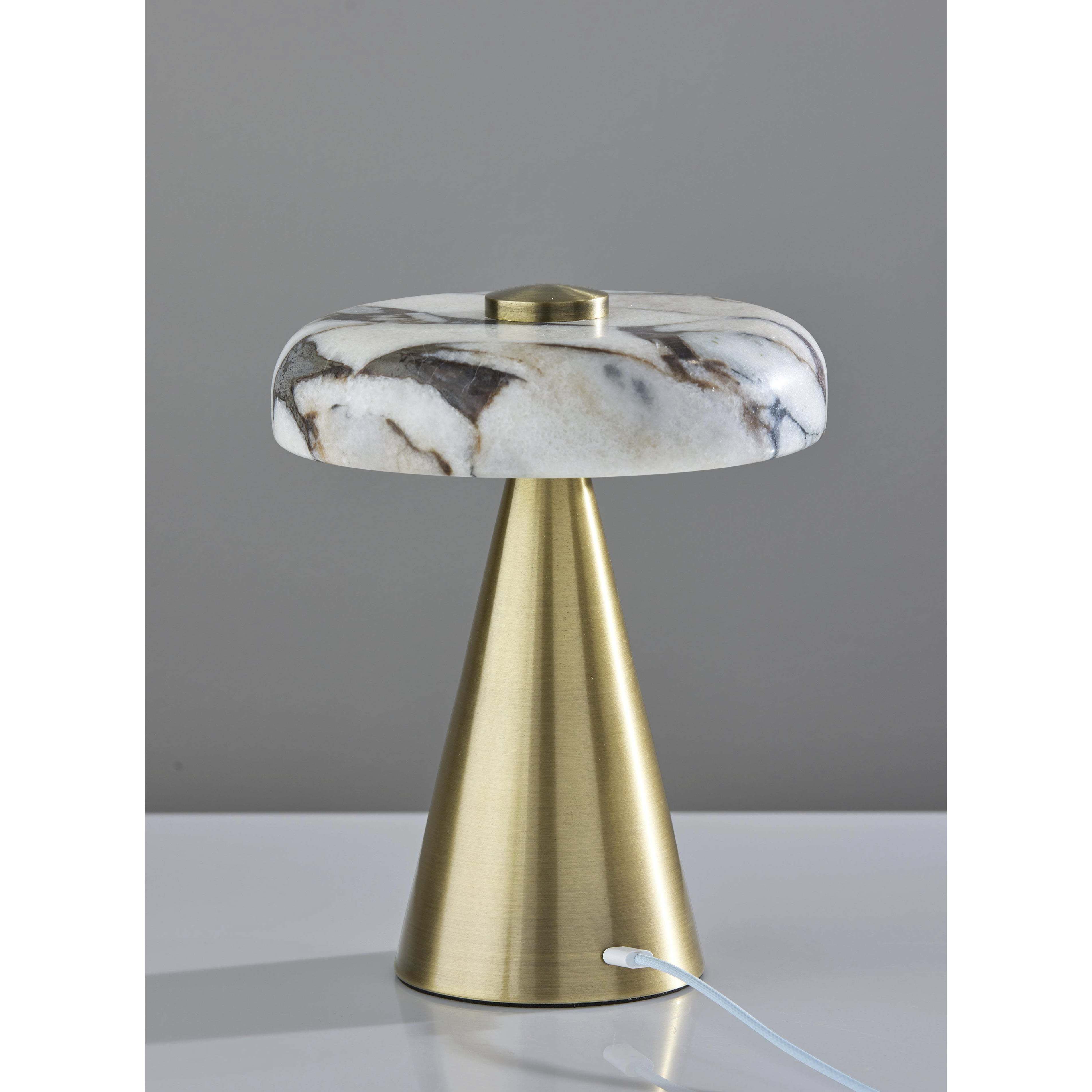 Randy 9 inch 3.00 watt Antique Brass Cordless Table Lamp Portable Light