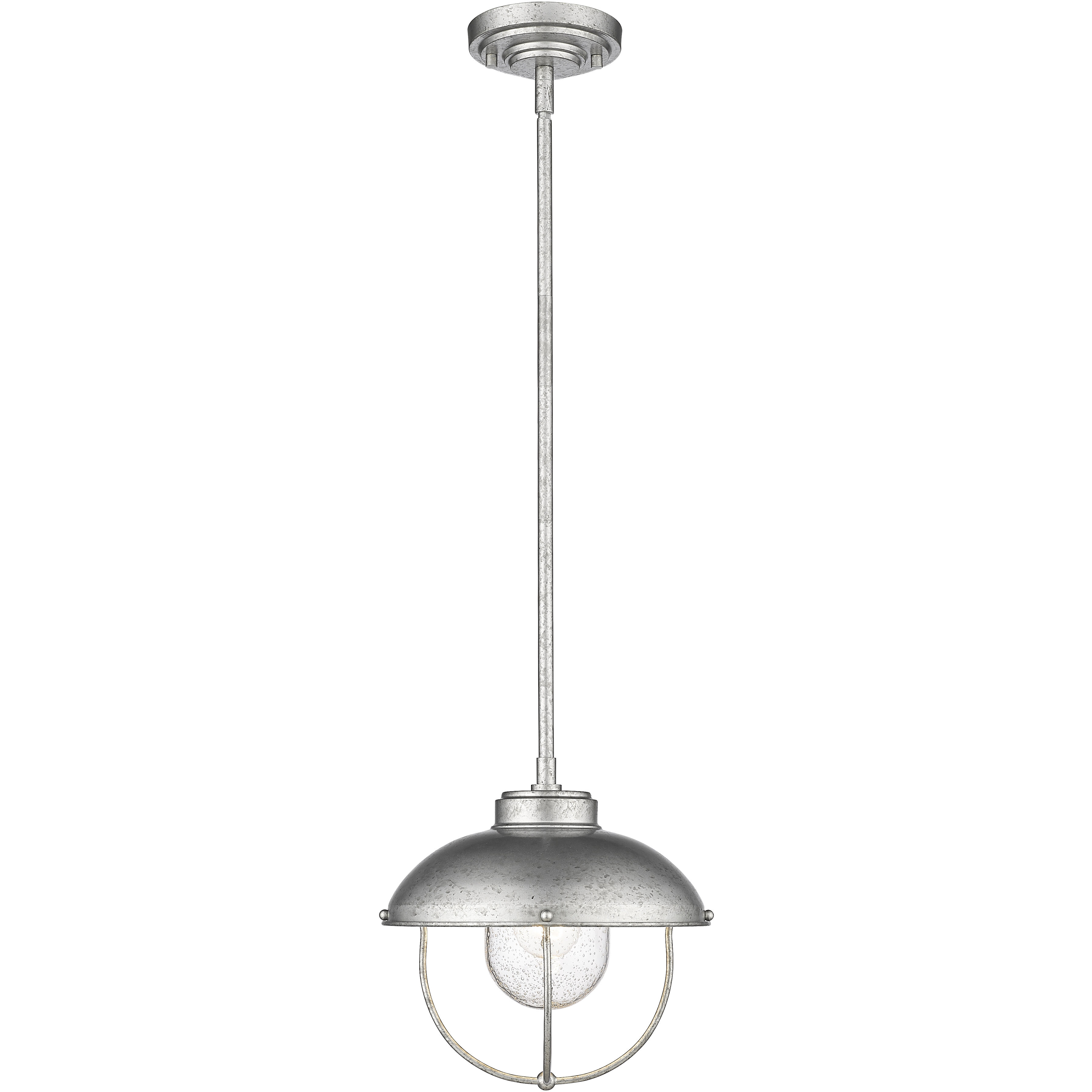 Ansel 1 Light 11 inch Galvanized Outdoor Pendant