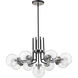 Parsons 9 Light 32 inch Matte Black and Brushed Nickel Chandelier Ceiling Light