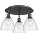 Bristol Glass 3 Light 19.25 inch Matte Black Flush Mount Ceiling Light in Seedy