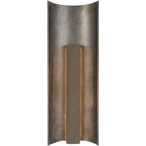 Anne-Marie Barton Remi Sconce Wall Light in Mottled Pewter and Warm Walnut