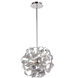 Bel Air 3 Light 12.5 inch Chrome Mesh Leaves Pendant Ceiling Light