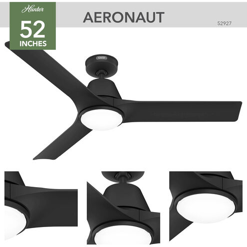 Aeronaut 52 inch Matte Black Outdoor Ceiling Fan