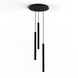 Combi LED 18 inch Matte Black Pendant Ceiling Light, Suspension / Flush Mount 2-in-1