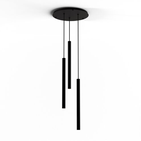 Combi LED 18 inch Matte Black Pendant Ceiling Light, Suspension / Flush Mount 2-in-1