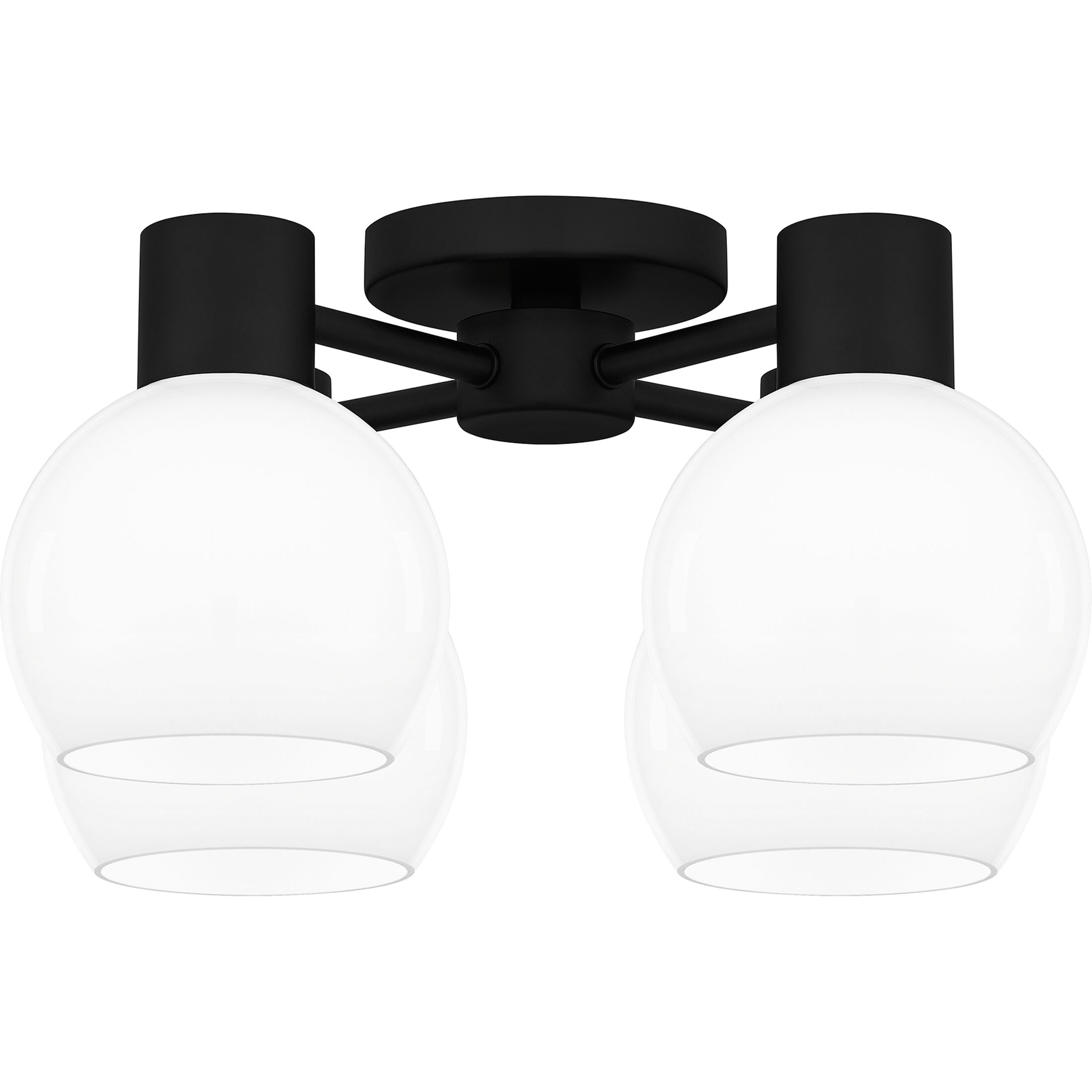 Donahue 4 Light 18 inch Matte Black Semi-Flush Mount Ceiling Light