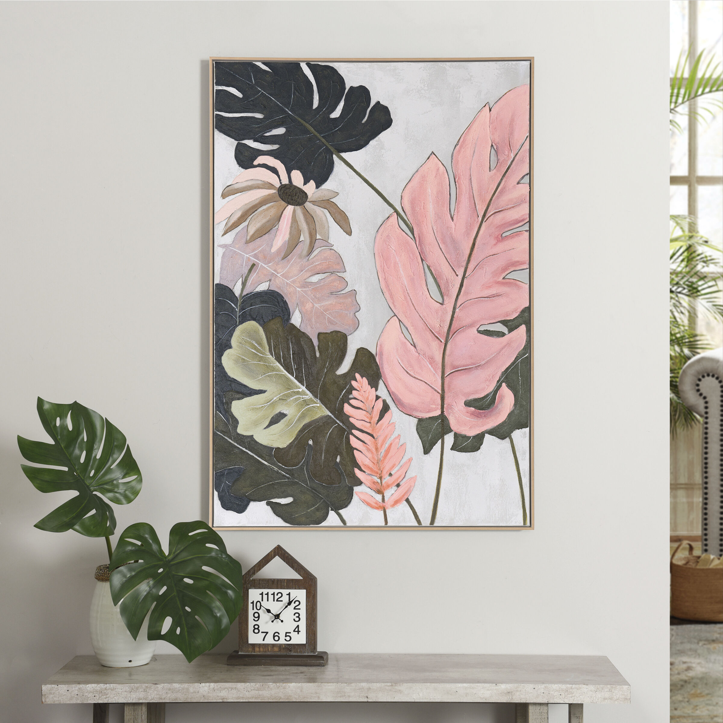 Stu Multi - White and Black and Green and Pink Wall Art