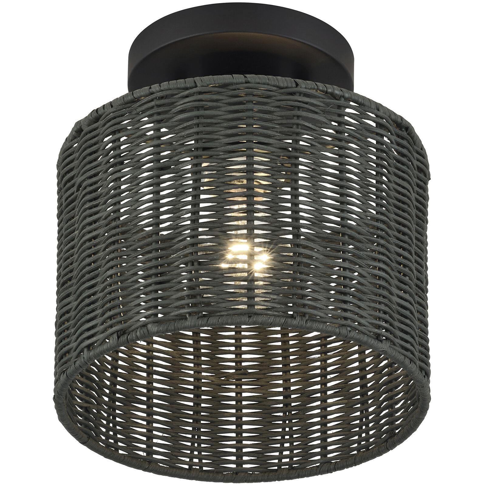 Weavington 1 Light 8.5 inch Black Semi Flush Mount Ceiling Light, Small