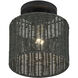 Weavington 1 Light 8.5 inch Black Semi Flush Mount Ceiling Light, Small