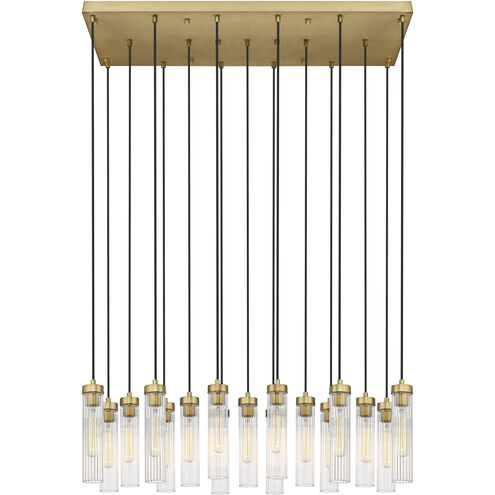Beau 17 Light 42 inch Rubbed Brass Linear Chandelier Ceiling Light