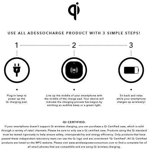 Sawyer 17 inch 7.00 watt Black with Camel Brown Leather Wireless Charging Desk Lamp Portable Light, with AdessoCharge