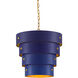 Graduation 1 Light 18 inch Blue/Contemporary Gold Leaf/New Gold Leaf Pendant Ceiling Light, Hiroshi Koshitaka Collection