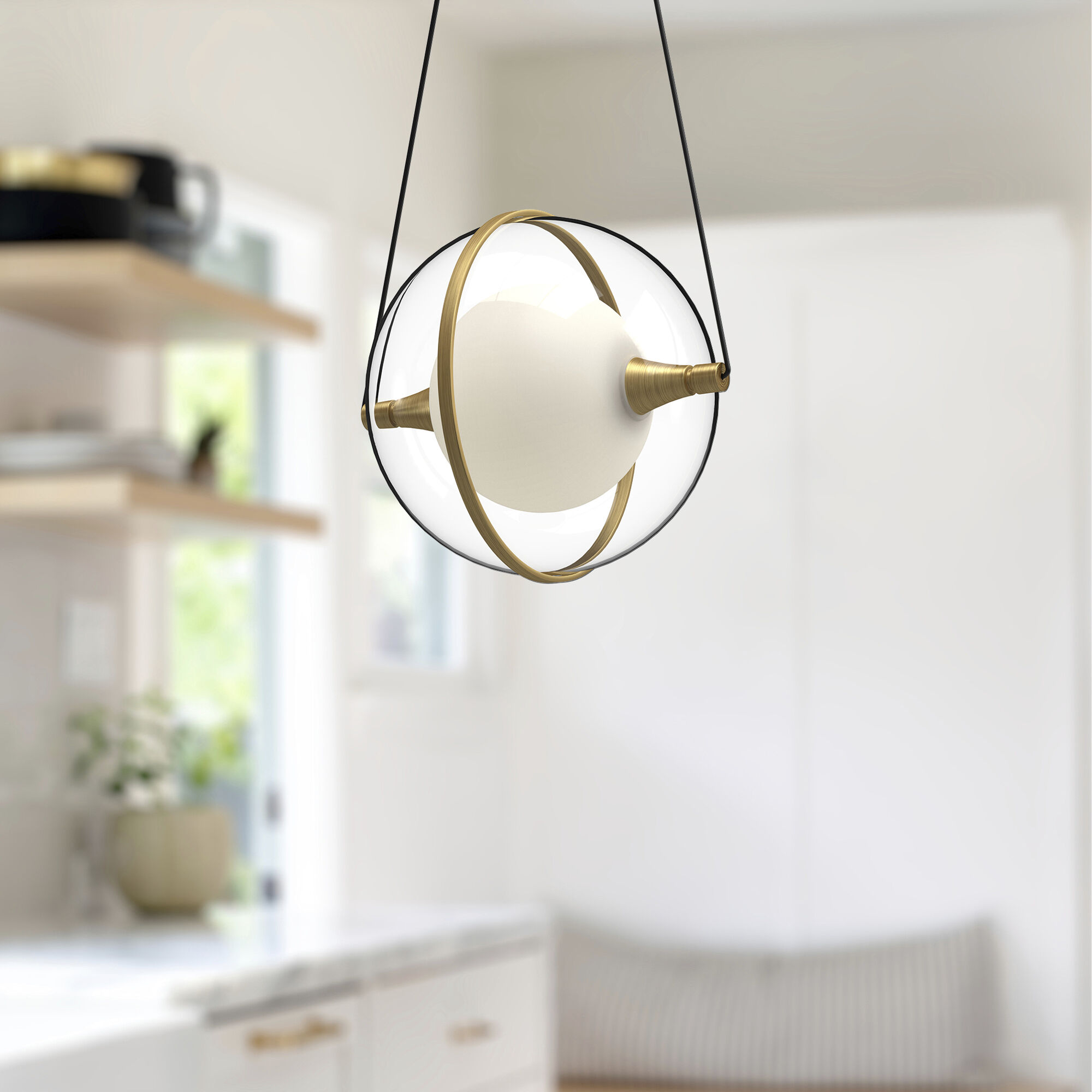 Aries Pendant Ceiling Light in Brushed Gold