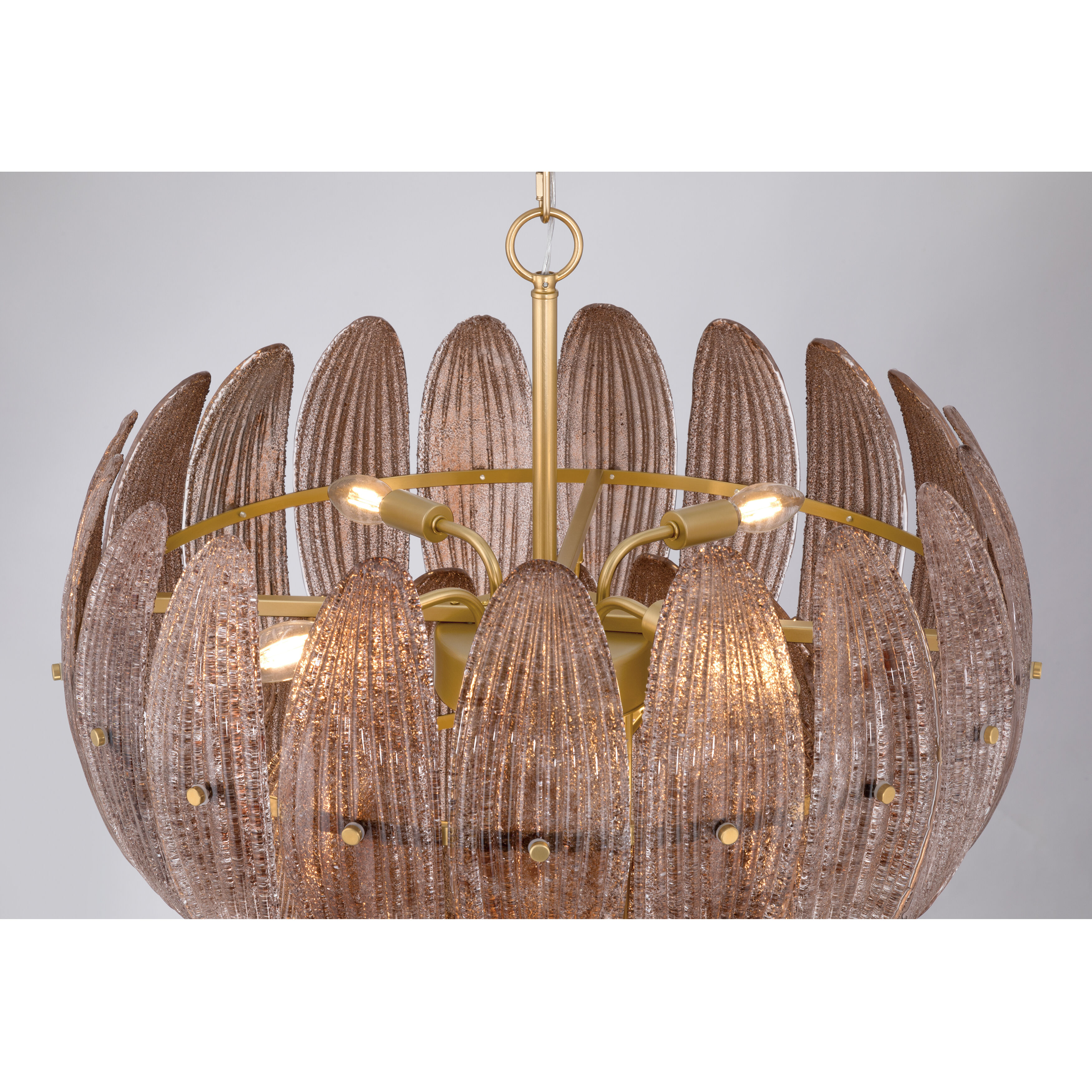 Marclaire 11 Light 26.5 inch Legacy Brass Pendant Ceiling Light in Brown Textured Handmade Glass