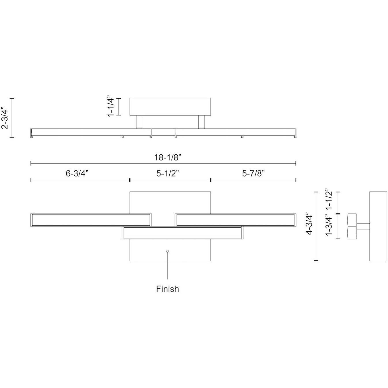 Anello Minor Bath Vanity Light Wall Light in Black