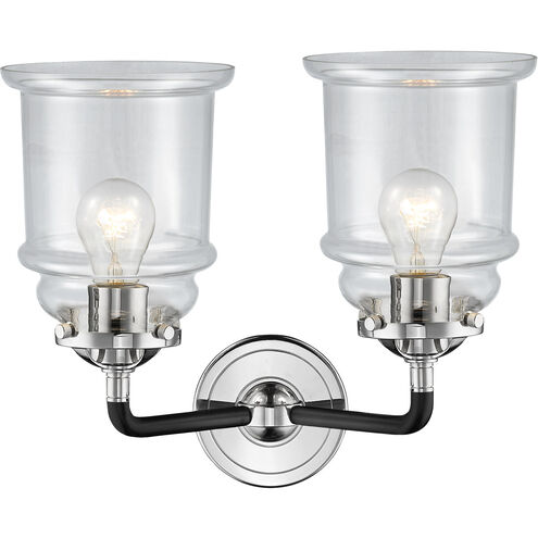 Nouveau Canton LED 14 inch Black Polished Nickel Bath Vanity Light Wall Light in Clear Glass, Nouveau