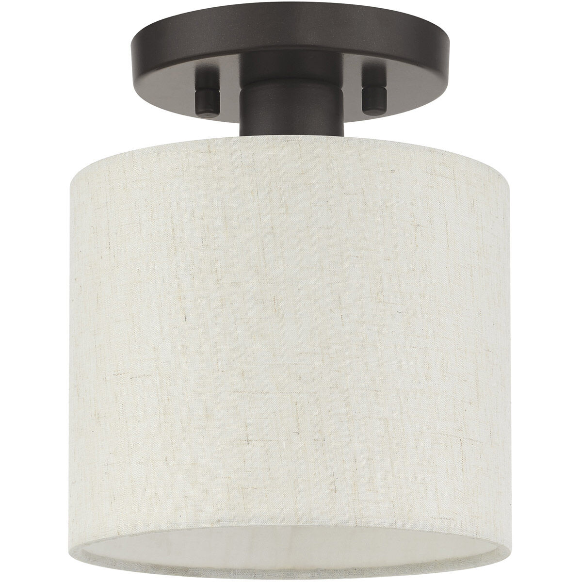 Meadow 1 Light 7 inch English Bronze Semi Flush Ceiling Light