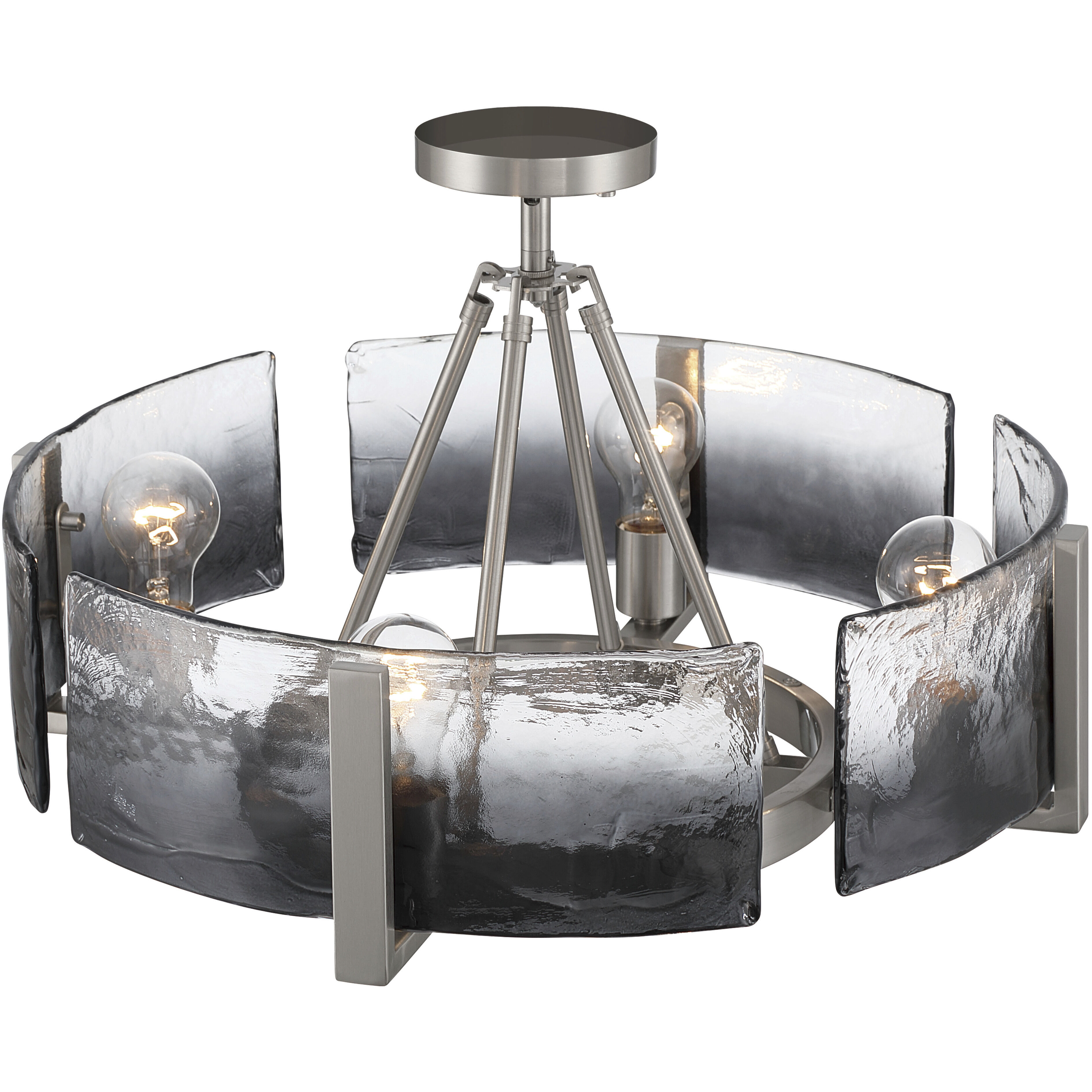 Aenon 4 Light 22 inch Pewter Semi-Flush Mount Ceiling Light