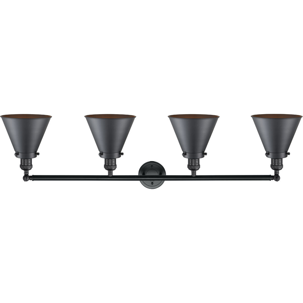 Franklin Restoration Appalachian 4 Light 44 inch Matte Black Bath Vanity Light Wall Light, Franklin Restoration
