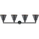 Franklin Restoration Appalachian 4 Light 44 inch Matte Black Bath Vanity Light Wall Light, Franklin Restoration