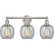 Edison Belfast 3 Light 24 inch Brushed Satin Nickel Bath Vanity Light Wall Light in Seedy Glass