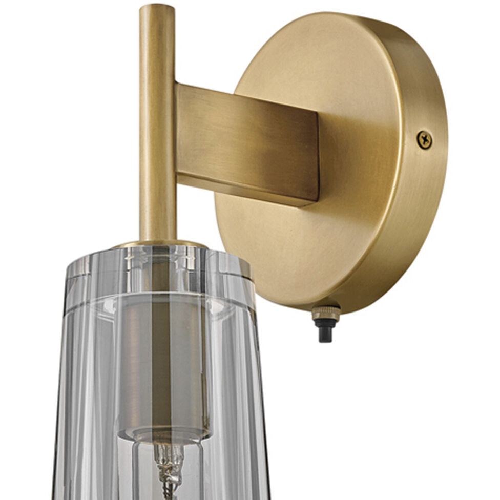 Cosette LED 5 inch Heritage Brass Sconce Wall Light in Heritage Brass / Smoke