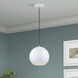 Kuppola 9.25 inch White with Brushed Nickel Accents Pendant Ceiling Light, Globe