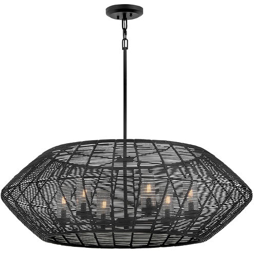 Open Air Luca 6 Light 42.25 inch Black Outdoor Chandelier, Large