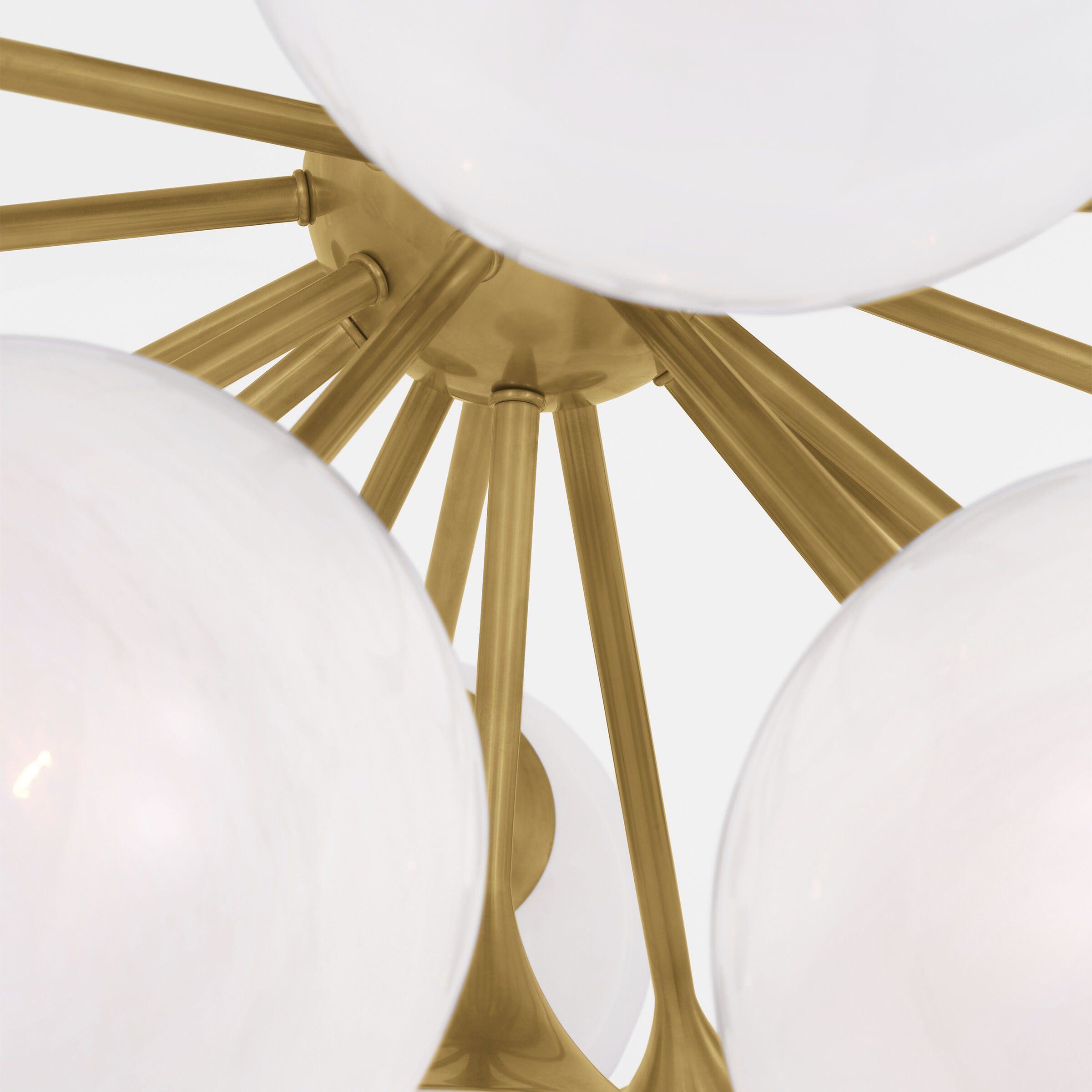 AERIN Cristol LED 43.25 inch Hand-Rubbed Antique Brass Flush Mount Ceiling Light