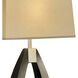 Trina 30 inch 9 watt Pecan and Brushed Nickel Table Lamp Portable Light